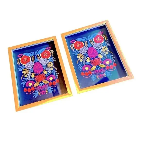 Pier One Imports Framed Artwork, “Psychedelic Forest.” Gold Frame. 14” x 11” - Picture 6 of 6